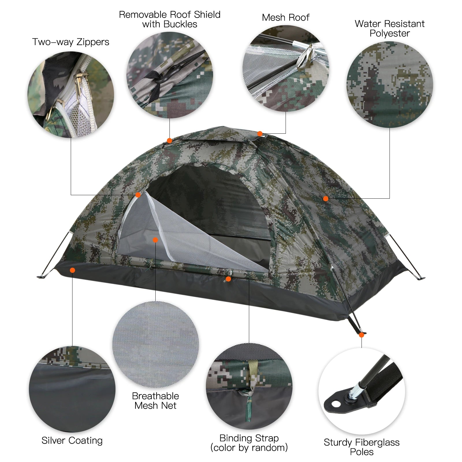 1–2 Person Ultralight Camping Tent | Single Layer Portable
