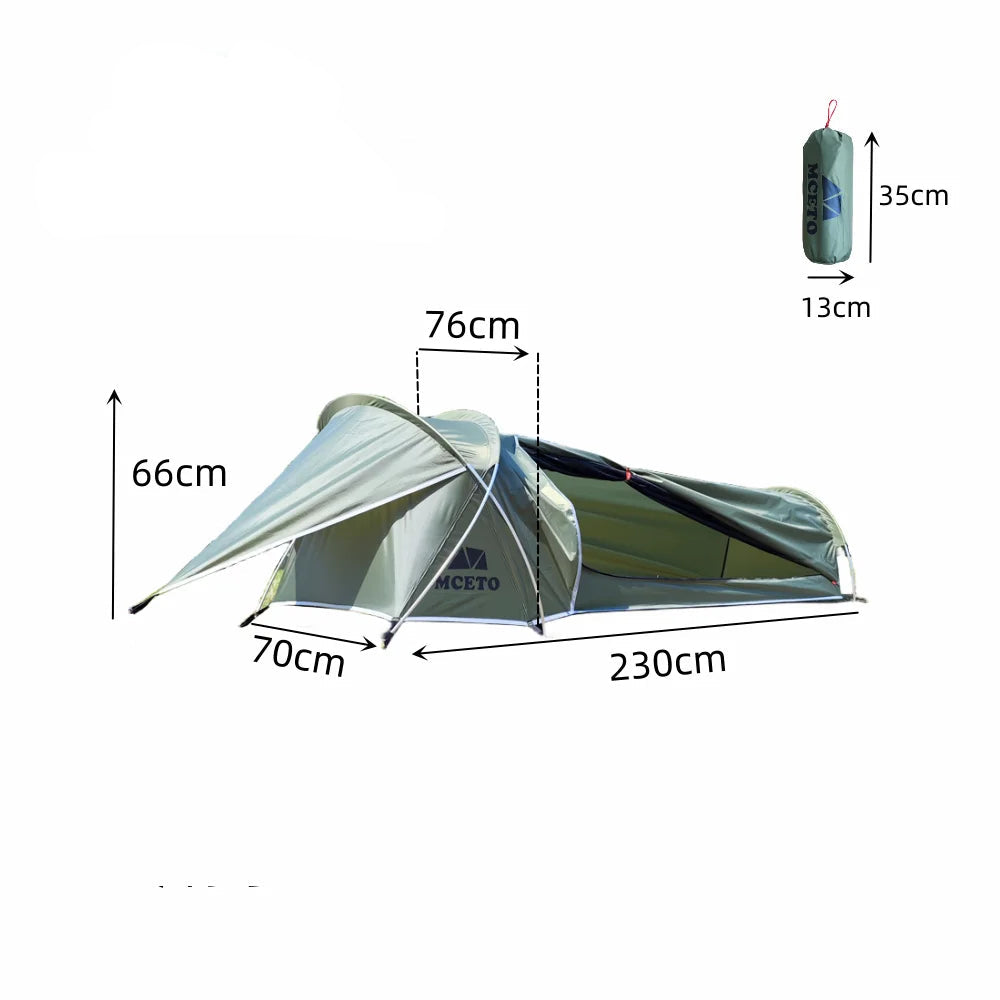 Ultralight 1 Person Backpacking Tent | 4 Season Waterproof Hiking Shelter
