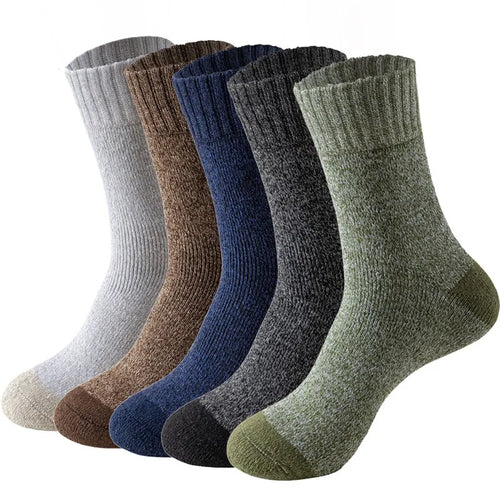 5 Pairs Merino Wool Socks For Men, Super Thick Hiking Socks Thermal