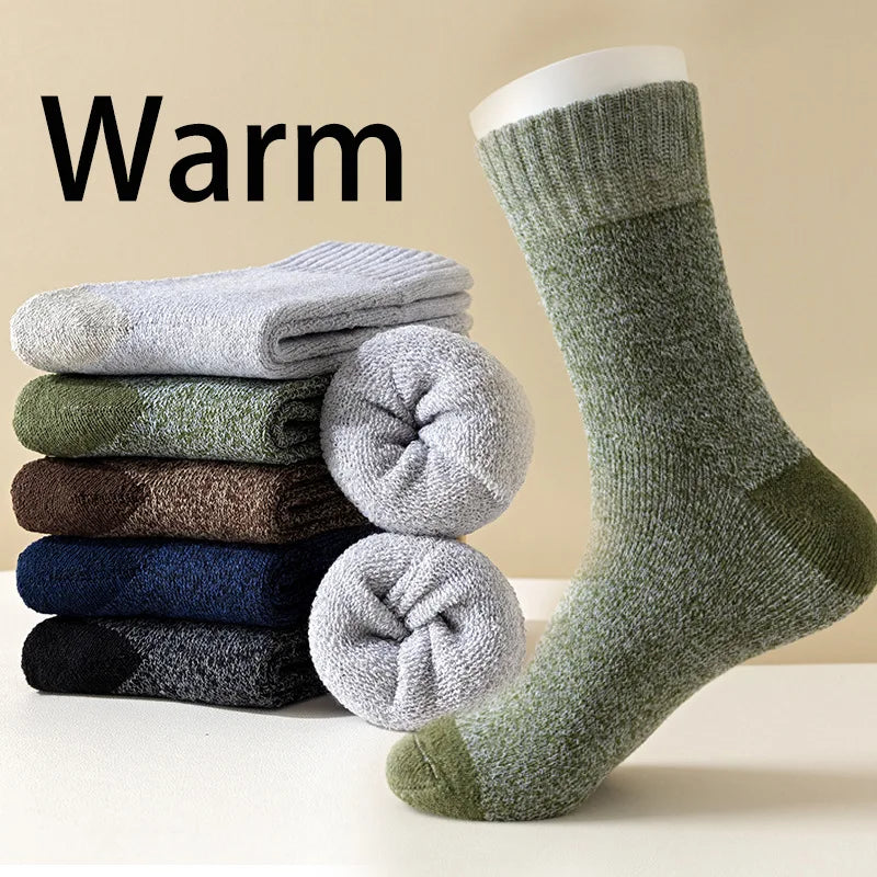 5 Pairs Merino Wool Socks For Men, Super Thick Hiking Socks Thermal