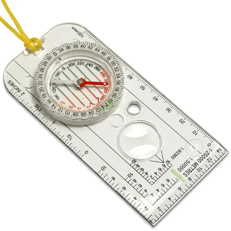 Compass Navigation Map Ruler – Acrylic Scouting & Topographic Scale Tool