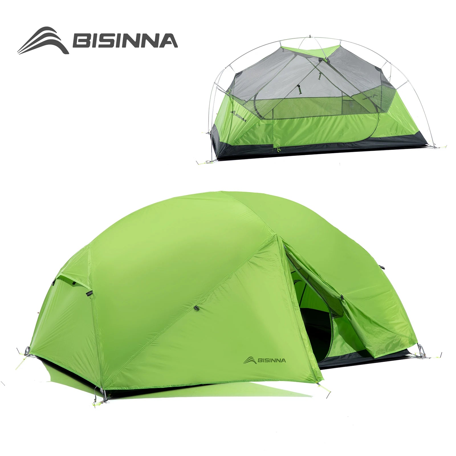 BISINNA Ultralight 2 Person Camping Tent | 20D 380T Nylon Double-Layer Shelter