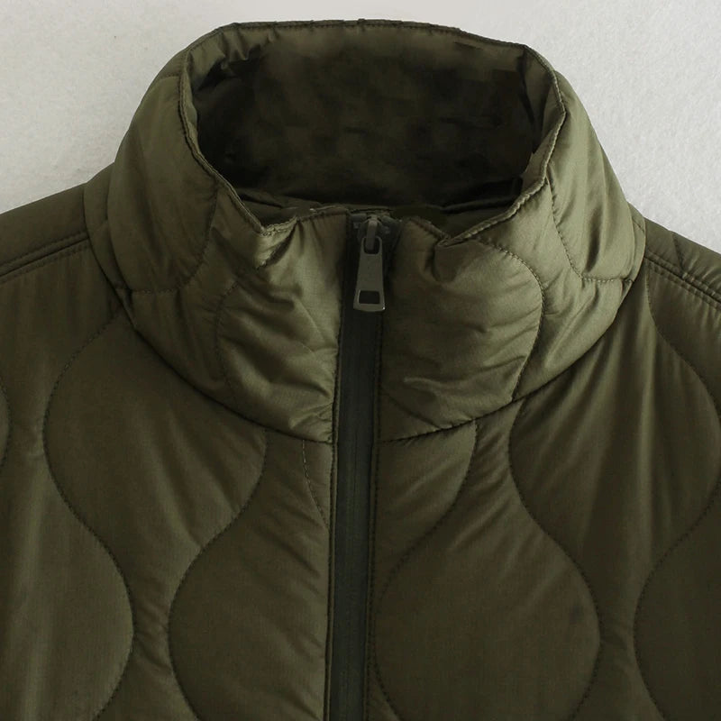 Cotton-padded Women Shawl Cape Coat Argyle Stand Collar Thickened