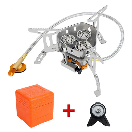 Ultralight 3-Head Gas Camping Stove | Folding 5800W Backpacking Burner