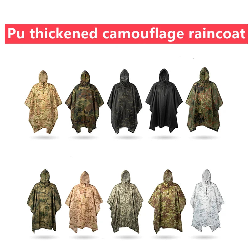 Man Military Impermeable Zipper Camo Raincoat Waterproof Rain Coat Men