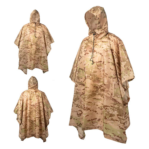 Man Military Impermeable Zipper Camo Raincoat Waterproof Rain Coat Men