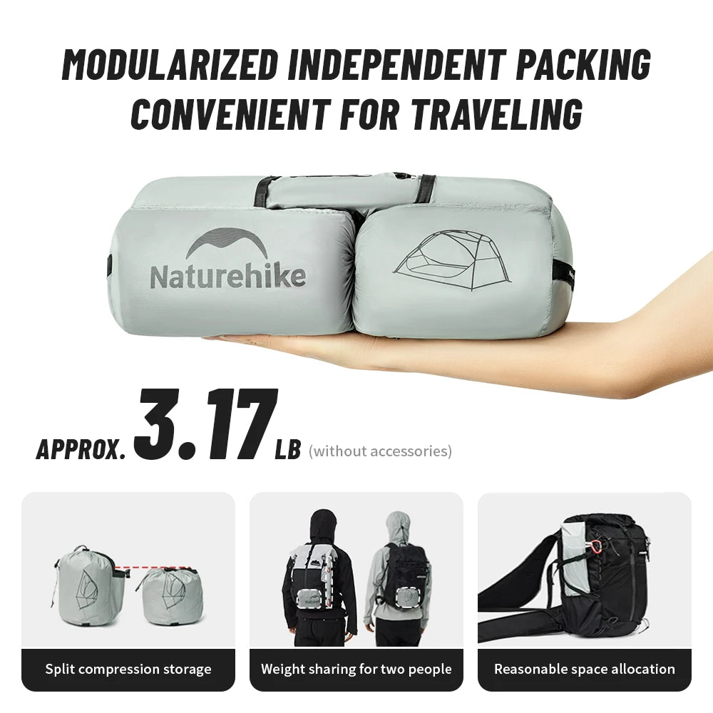 Naturehike 2025 Ultralight 2 Person Camping Tent | Waterproof 3-Season Shelter