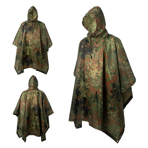 Man Military Impermeable Zipper Camo Raincoat Waterproof Rain Coat Men