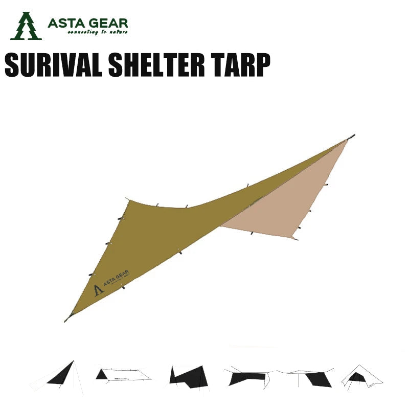 ASTA GEAR Ultralight Camping Tarp | Survival Shelter 3×3 m / 4×4 m
