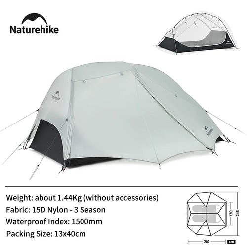 Naturehike 2025 Ultralight 2 Person Camping Tent | Waterproof 3-Season Shelter