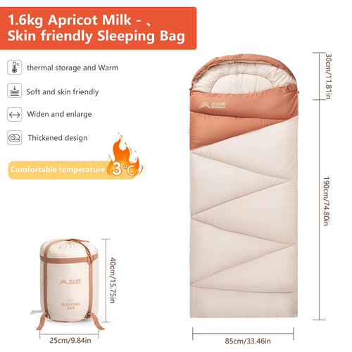 BISINNA Ultralight 4-Season Camping Sleeping Bag – Compact & Warm