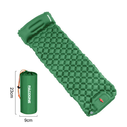 Outdoor Camping Sleeping Pad – Inflatable Mattress with Built-In Pillows