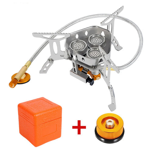 Ultralight 3-Head Gas Camping Stove | Folding 5800W Backpacking Burner