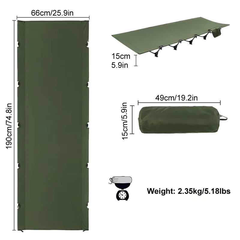 Ultralight Folding Camping Bed – Compact Portable Aluminium Frame