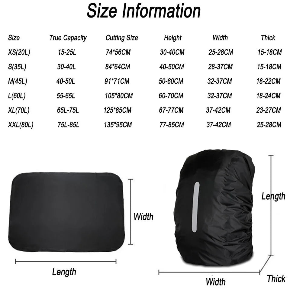 Waterproof Backpack Rain Cover – Fits 25L–80L Packs | Sold by Wild Living Company