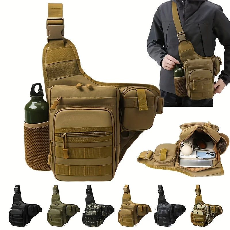 Waterproof Tactical Crossbody Bag | Compact MOLLE Shoulder Pack for Outdoor Use