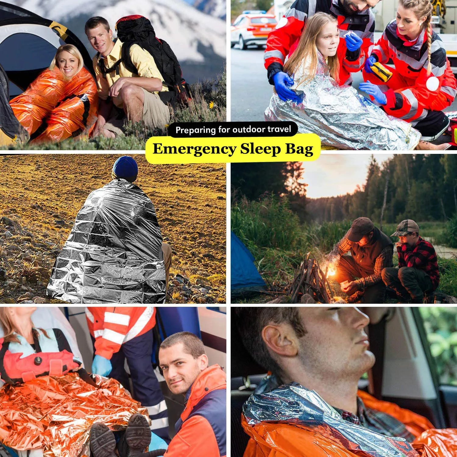 Emergency Waterproof Survival Sleeping Bag – Thermal Mylar Outdoor Shelter