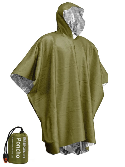 Emergency Rain Poncho – Thermal Survival Blanket Waterproof Outdoor Gear