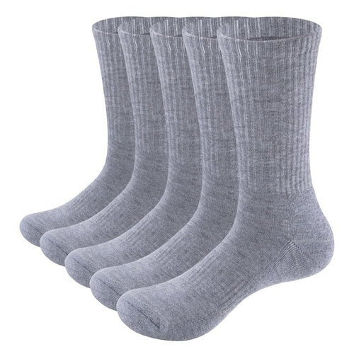 Yuedge Men's Wicking Cushion Padded Combed Cotton Crew Socks Sports