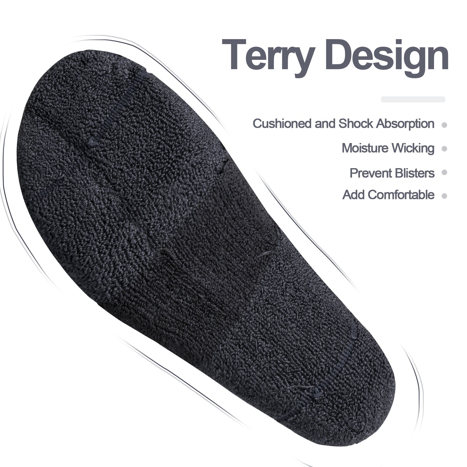 Yuedge Men's Wicking Cushion Padded Combed Cotton Crew Socks Sports