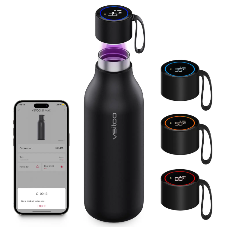 uv water bottle filter with temp