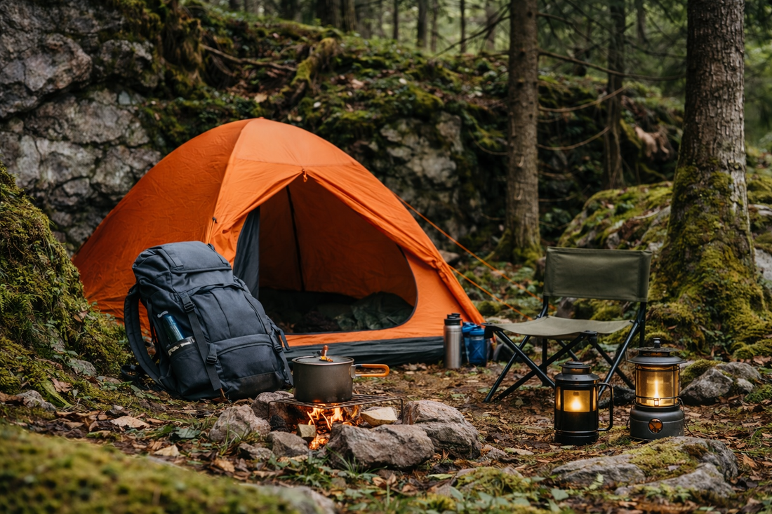 Forest campsite showing an ideal place to set up camp