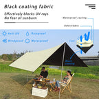 Black Coating Tarp Block 99% UV Ourdoor Camping Waterproof Sun Shelter