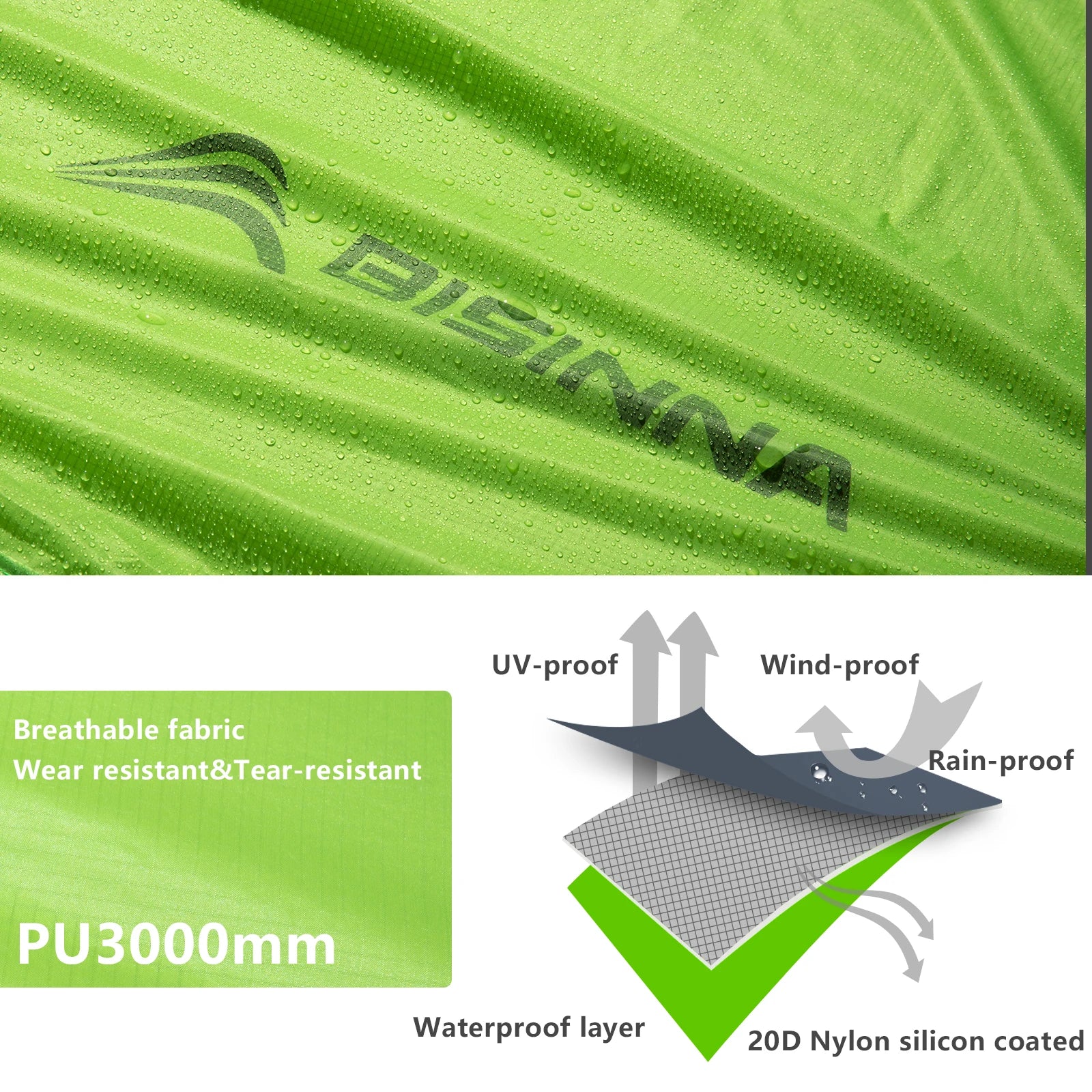 BISINNA Ultralight 2 Person Camping Tent | 20D 380T Nylon Double-Layer Shelter