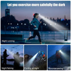 Powerful LED Headlamp Rechargeable Telescopic Zoomable Headlight