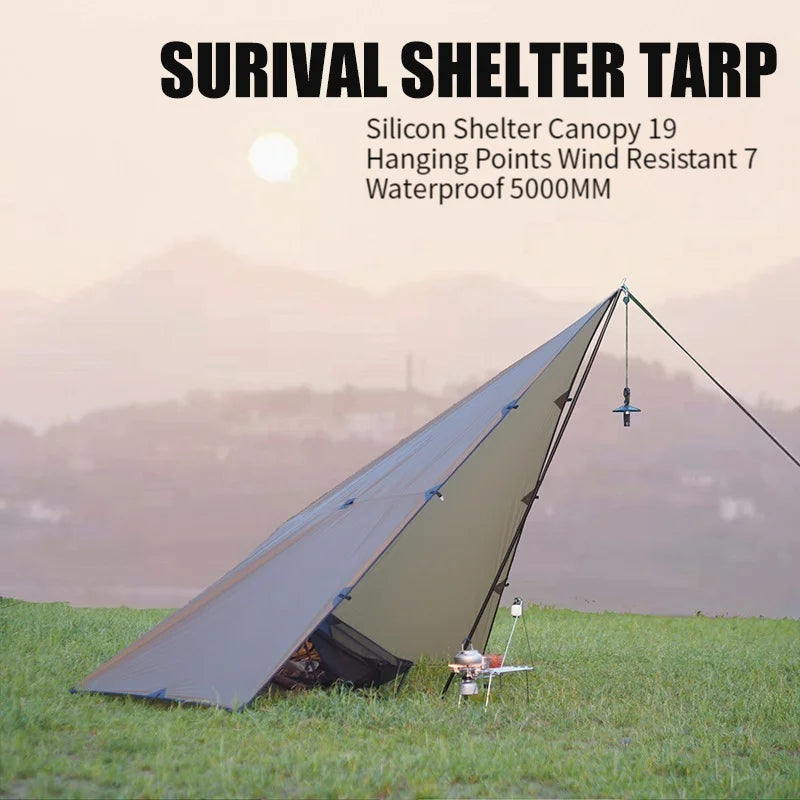 ASTA GEAR Ultralight Camping Tarp | Survival Shelter 3×3 m / 4×4 m