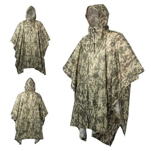 Man Military Impermeable Zipper Camo Raincoat Waterproof Rain Coat Men