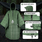 OneTigris Camping Blanket Poncho – Wearable Sleeping Bag with 3M Thinsulate