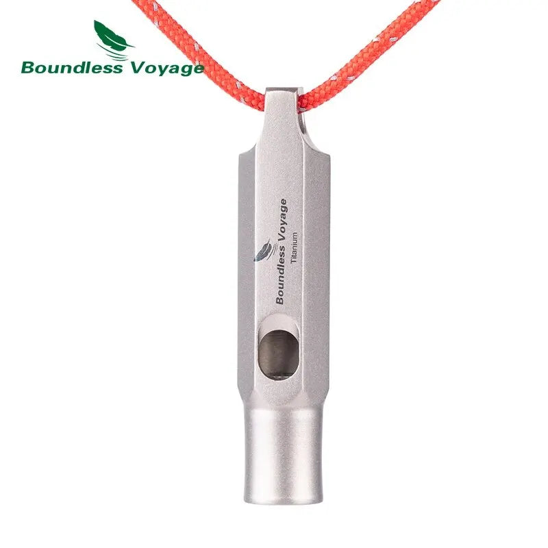 Boundless Voyage Titanium Survival Whistle – 120dB Emergency Signal Tool