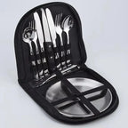 2-Person Camping Utensil Set – Plates, Cutlery & Storage Case