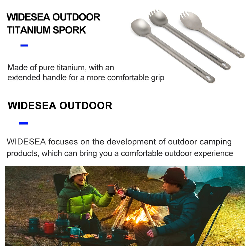 Widesea Camping Titanium Spork  Spoon Outdoor Lightweight Fork