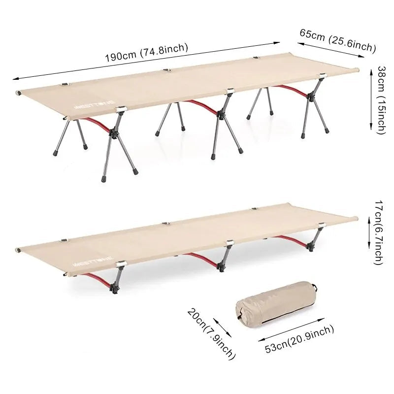 Ultralight Folding Camping Bed – Portable Aluminium Bed for Outdoor Use