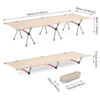 Ultralight Folding Camping Bed – Portable Aluminium Bed for Outdoor Use