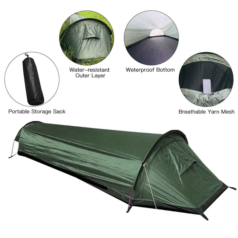 1-Person Ultralight Backpacking Tent – Waterproof Compact Shelter for Solo Camping