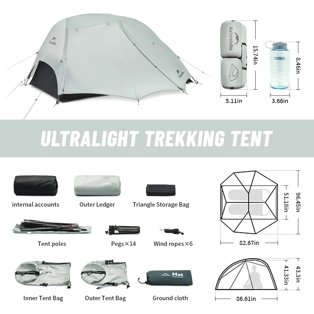 Naturehike 2025 Ultralight 2 Person Camping Tent | Waterproof 3-Season Shelter