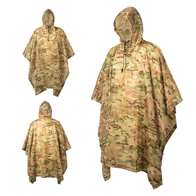 Man Military Impermeable Zipper Camo Raincoat Waterproof Rain Coat Men