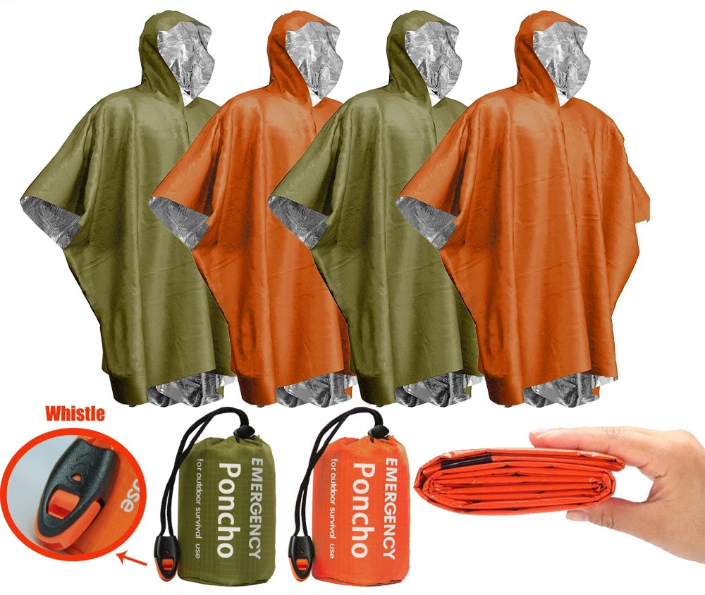 Emergency Rain Poncho – Thermal Survival Blanket Waterproof Outdoor Gear