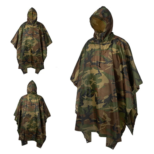 Man Military Impermeable Zipper Camo Raincoat Waterproof Rain Coat Men