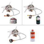 Ultralight 3-Head Gas Camping Stove | Folding 5800W Backpacking Burner