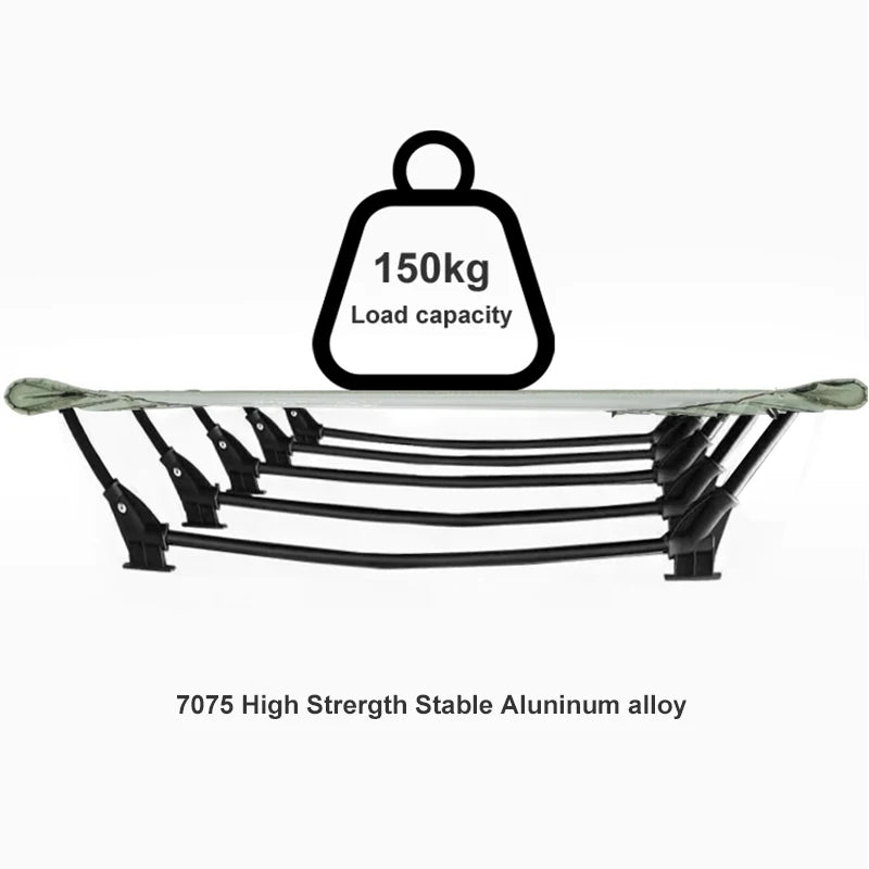 Ultralight Folding Camping Bed – Compact Portable Aluminium Frame