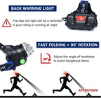 Powerful LED Headlamp Rechargeable Telescopic Zoomable Headlight