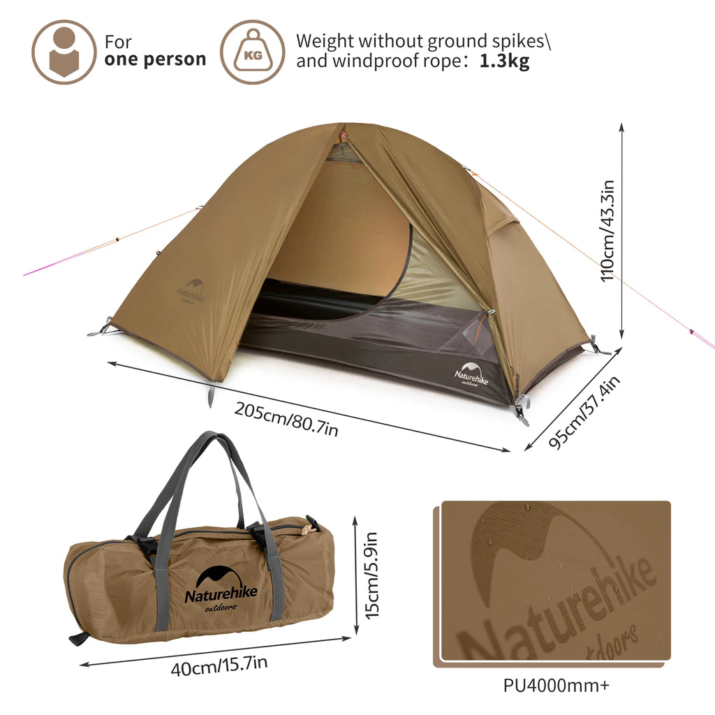 Naturehike 2025 Camping Tent Waterproof Ultralight Portable One Person