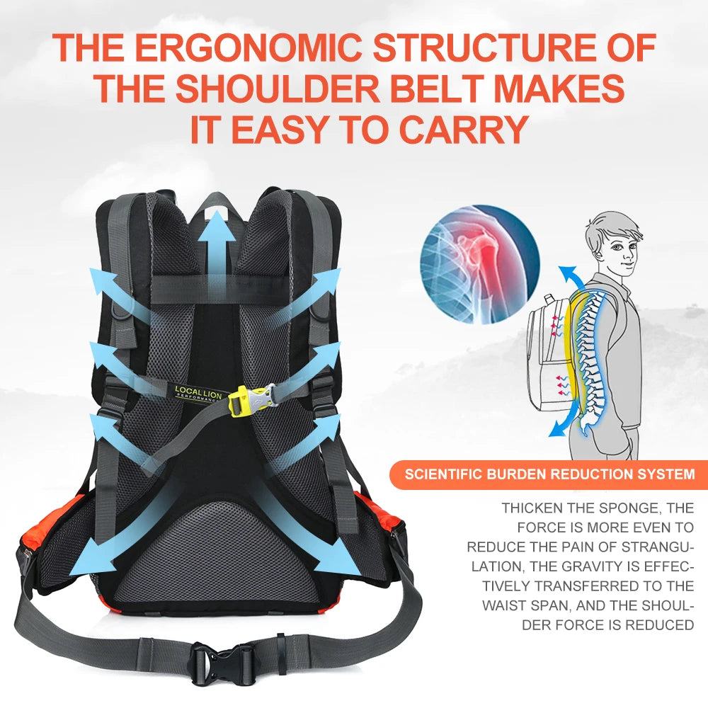 Hiking Storage Backpack Sturdy 40 liter Bag Travel Tactical Backpack