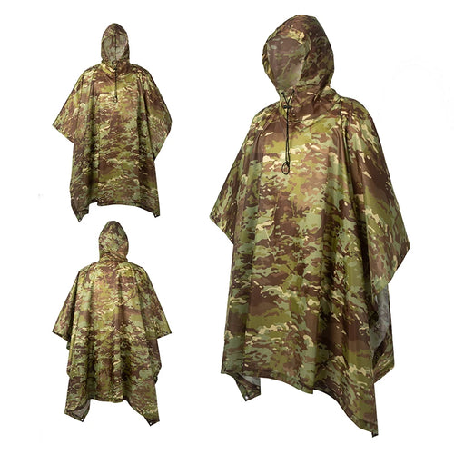 Man Military Impermeable Zipper Camo Raincoat Waterproof Rain Coat Men