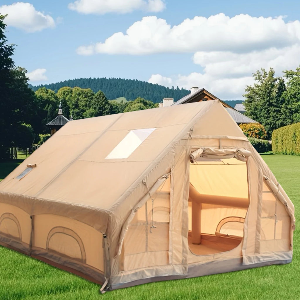 Inflatable camping tent 4-8 people with windows portable
