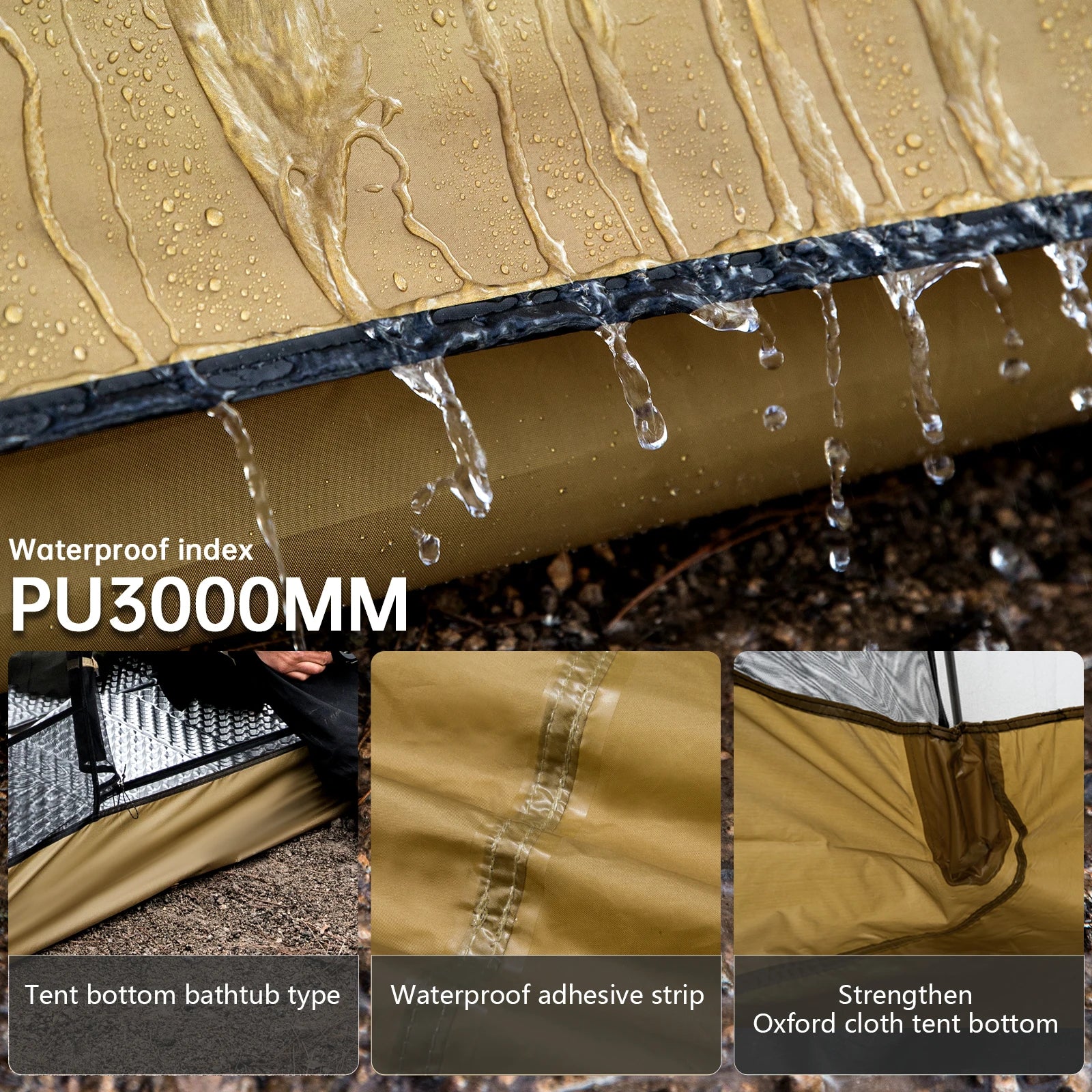 BISINNA Camping Tent 2 Persons Portable Waterproof Backpacking Tent